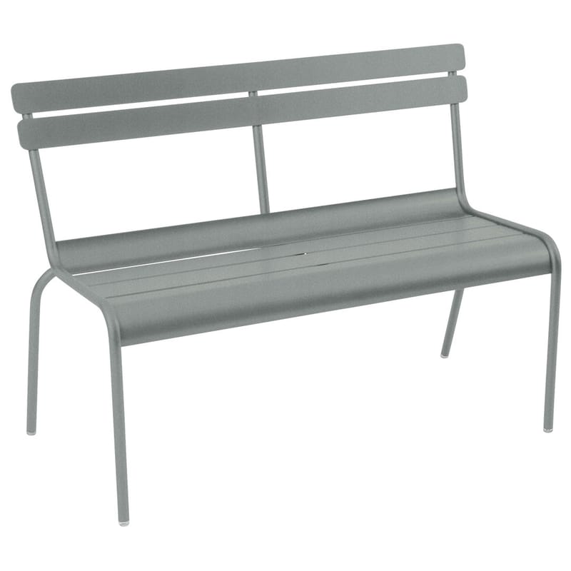 Möbel - Bänke - Bank mit Rückenlehne Luxembourg metall grau / 2-3-Sitzer - L 118 cm - Aluminium - Fermob - Lapilligrau - lackiertes Aluminium