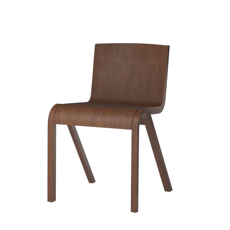 Mobilier - Chaises, fauteuils de salle à manger - Chaise empilable Ready bois naturel - Audo Copenhagen - Chêne foncé - Contreplaqué de chêne teinté