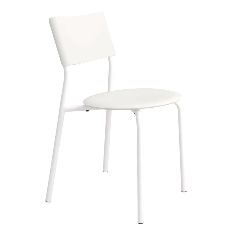 Mobilier - Chaises, fauteuils de salle à manger - Chaise empilable SSDr plastique blanc / Plastique recyclé - TIPTOE - Blanc Nuage - Acier thermolaqué, Polypropylène recyclé