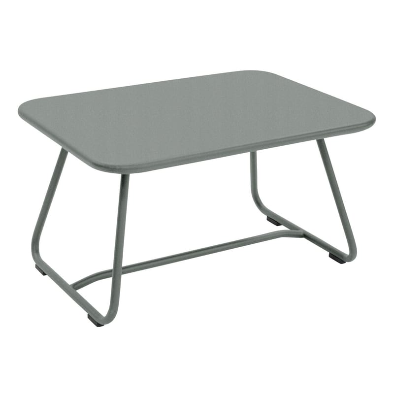 Furniture - Coffee Tables - Sixties Coffee table metal grey / Steel - 76 x 55 cm - Fermob - Lapilli grey - Lacquered steel