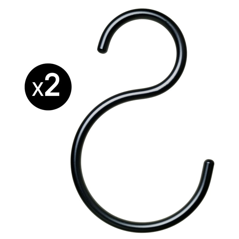 Décoration - Portemanteaux et patères - Crochet S-HOOK Large métal noir / H 16 cm - Set de 2 - Nomess - Noir - Aluminium
