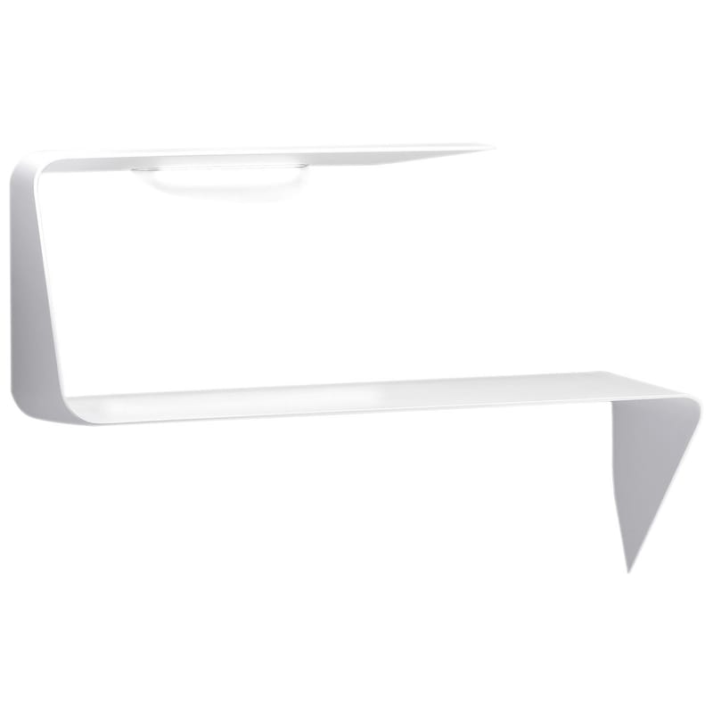Furniture - Bookcases & Bookshelves - Mamba Desk plastic material white Shelf - With Led - Right angle - L 135 x H  93 cm - MDF Italia - White - Cristalplant