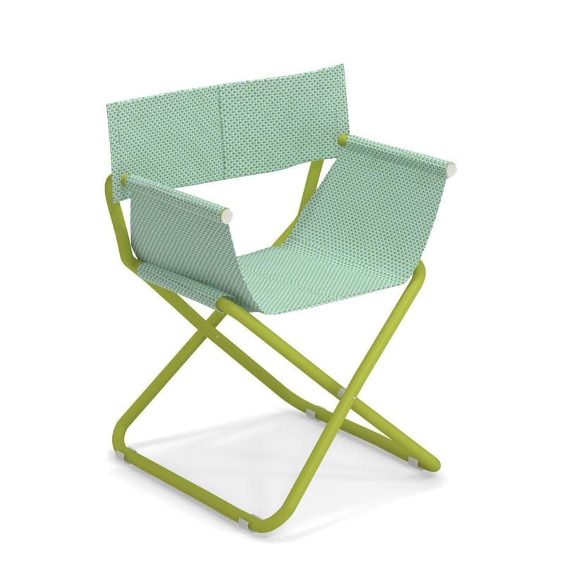 Furniture - Chairs - Snooze Directeur Folding armchair textile green / Fabric & Metal - Emu - Mint / Green structure - Technical fabric, Varnished steel