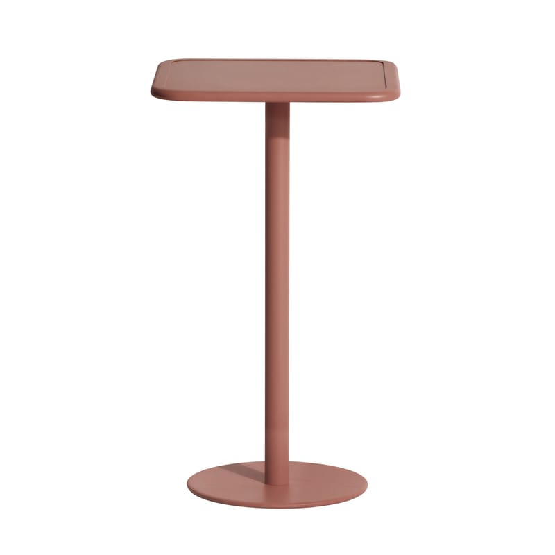Furniture - High Tables - Week-end High table metal brown / 60 x 60 cm x H 105 cm - Aluminium - Petite Friture - Terracotta - Aluminium