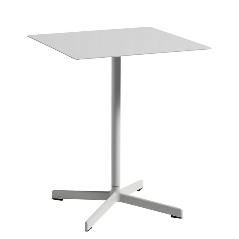 Jardin - Tables de jardin - Table carrée Neu métal gris / 60 x 60 cm - Hay - Gris clair - Acier laqué époxy, Fonte d\'aluminium laquée époxy