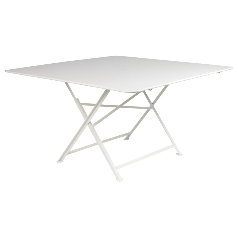 Jardin - Tables de jardin - Table pliante Cargo métal blanc / 128 x 128 cm - Fermob - Blanc - Acier laqué