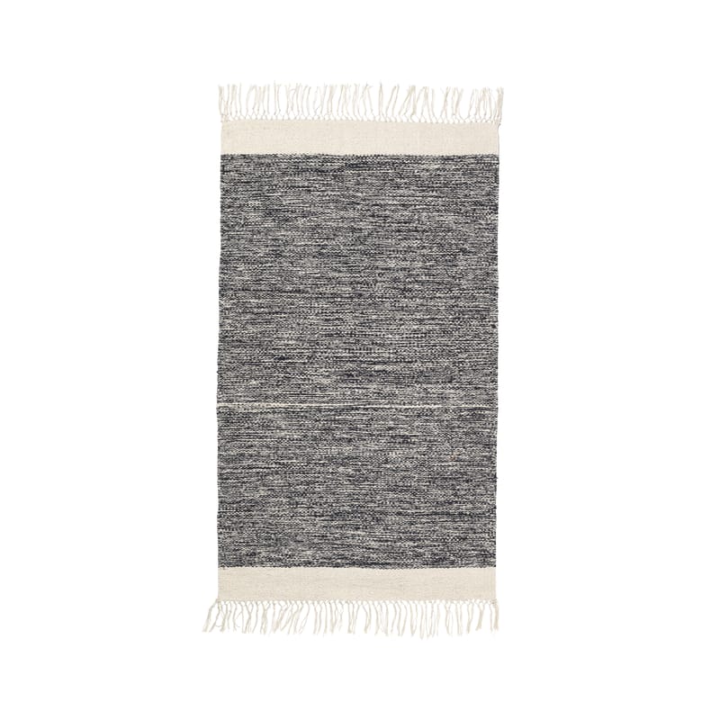 Décoration - Tapis - Tapis Melange  noir / 60 x 100 cm - Tissé main - Ferm Living - Noir - 100% Coton