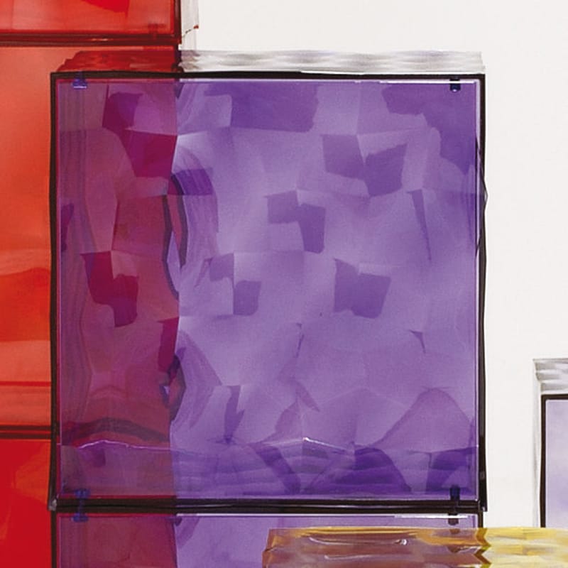 Möbel - Couchtische - Ablage Optic plastikmaterial violett mit Tür - Kartell - Violettt transparent - PMMA