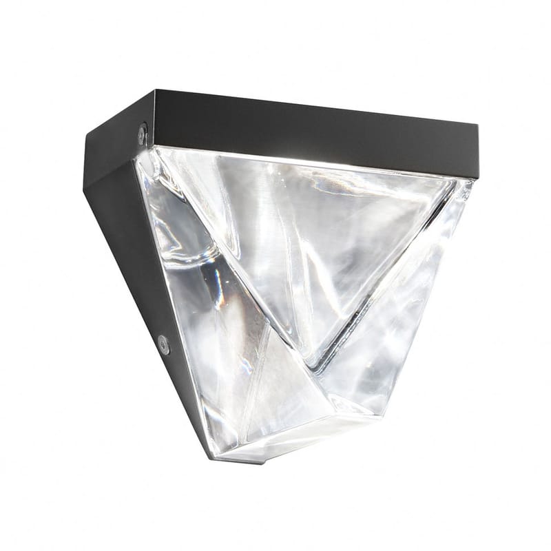 Luminaire - Appliques - Applique Tripla LED verre transparent / Cristal - Fabbian - Anthracite / Transparent - Aluminium peint, Cristal