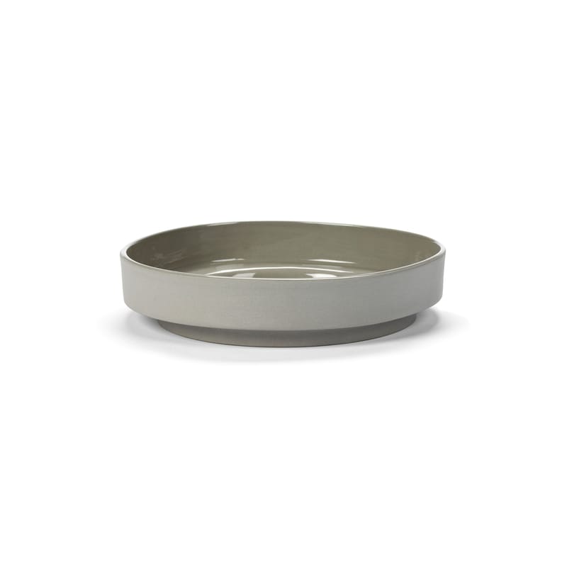 Table et cuisine - Assiettes - Assiette creuse Inner Circle céramique gris / Ø 20,9 cm - Grès - valerie objects - Gris clair - Grès