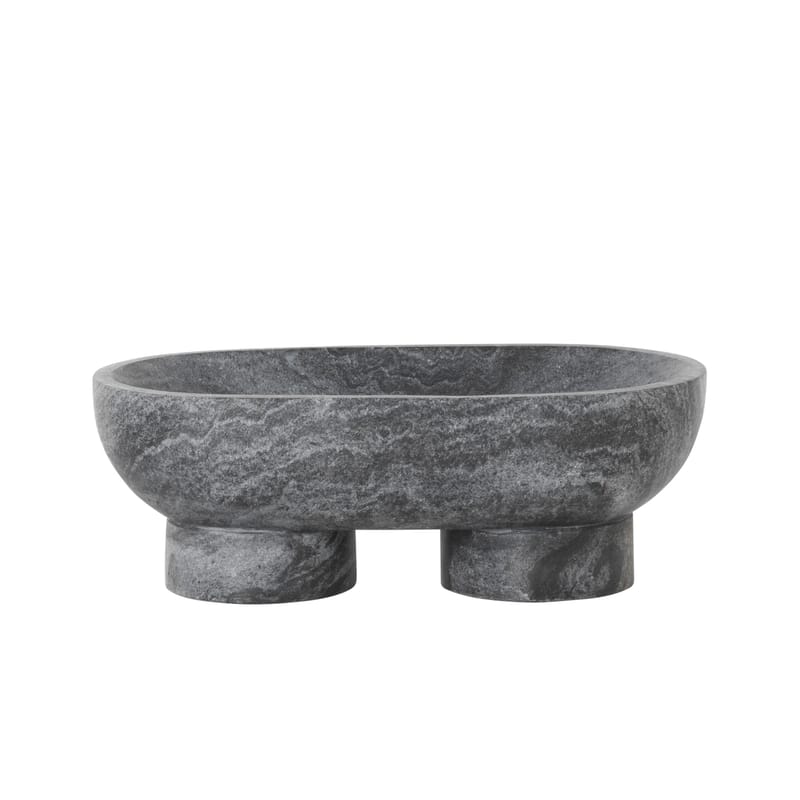 Décoration - Centres de table et vide-poches - Coupe Alza pierre noir / L 25 cm - Marbre - Ferm Living - Noir - Marbre