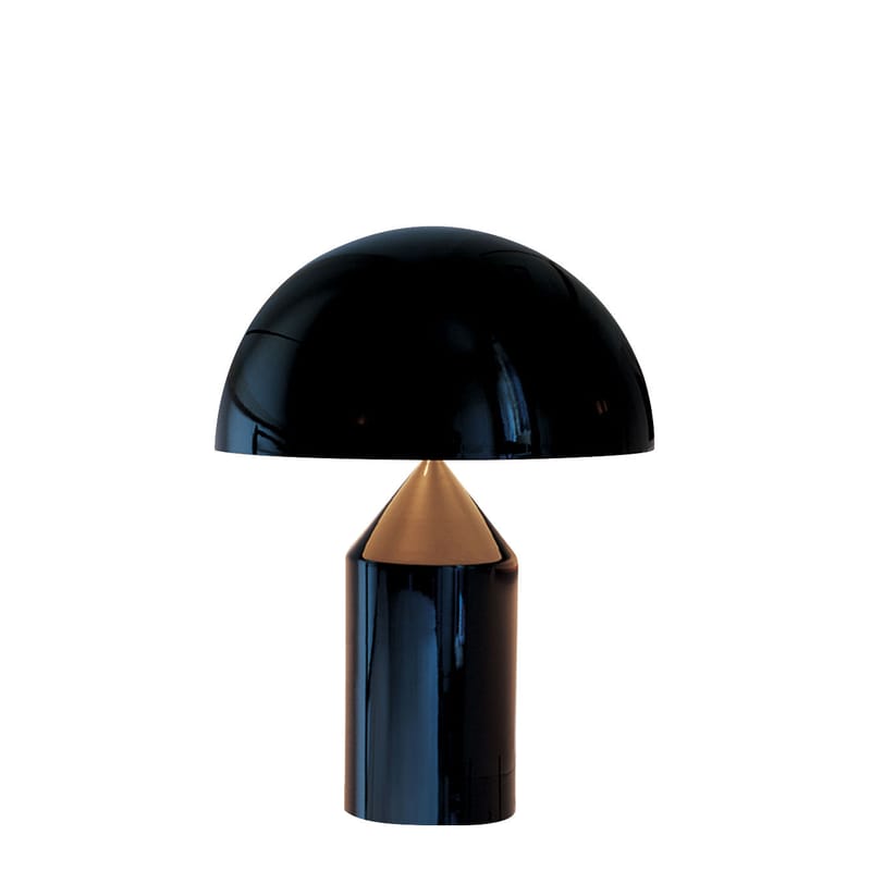 Luminaire - Lampes de table - Lampe de table Atollo Medium métal noir / H 50 cm / Vico Magistretti, 1977 - O luce - Noir (métal) - Aluminium verni