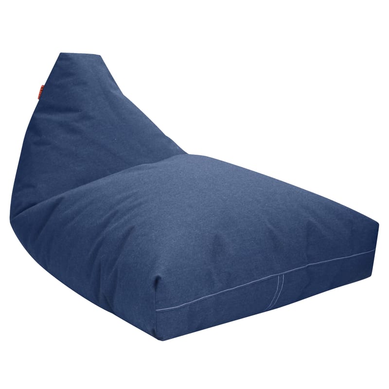 Mobilier - Poufs - Pouf d\'extérieur Felix Lounger tissu bleu - Trimm Copenhagen - Bleu jean -  Microbilles EPS, Toile Sunbrella®