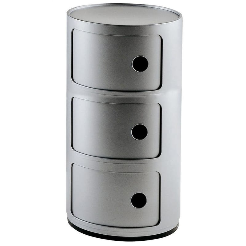 Furniture - Kids Furniture - Componibili Storage plastic material grey silver 3 elements - Kartell - Silver - ABS