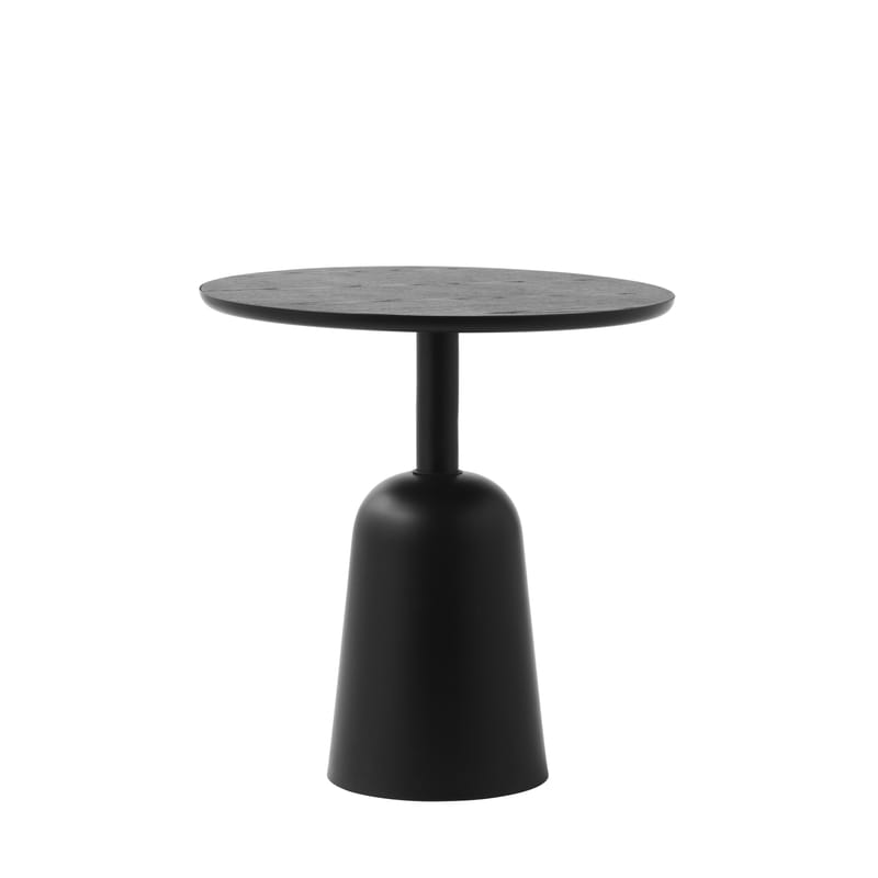Mobilier - Tables basses - Table basse Turn métal bois noir / Hauteur réglable de 41 à 64 cm / Ø 55 cm - Normann Copenhagen - Noir - Acier verni, Contreplaqué de frêne peint