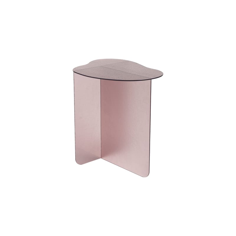 Mobilier - Tables basses - Table d\'appoint Flow verre rose / 45 x 35 x H 45 cm - & klevering - Rose - Verre