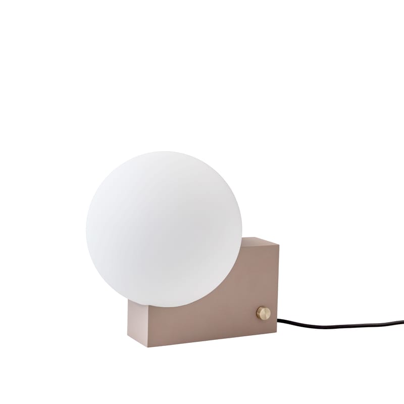 Lighting - Table Lamps - Journey SHY1 Table lamp metal glass white pink brown beige / Wall light - H 24 cm - &tradition - Clay - Brass, Hand-blown opaline glass, Steel