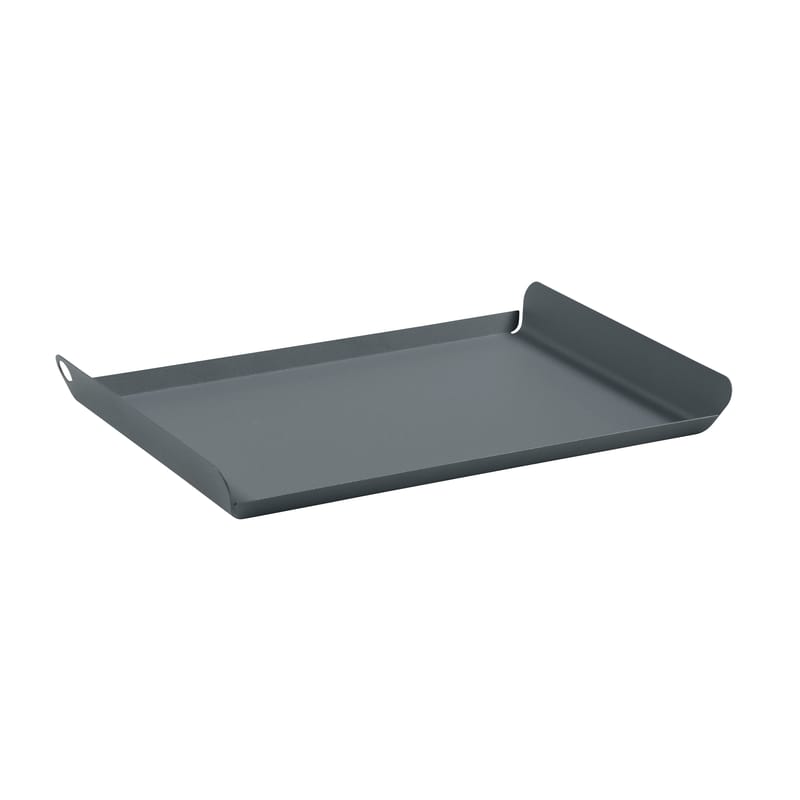 Tisch und Küche - Tabletts und Servierplatten - Tablett Alto metall grau / Stahl - 36 x 23 cm - Fermob - Gewittergrau - Stahl, verzinkt