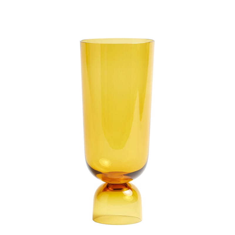 Décoration - Vases - Vase Bottoms Up verre jaune / Large - H 29 cm - Hay - Ambre - Verre teinté