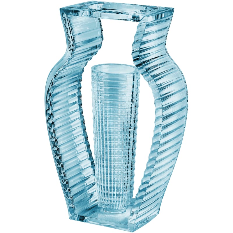 Décoration - Vases - Vase I Shine plastique bleu / Eugeni Quitllet, 2013 - Kartell - Bleu - PMMA