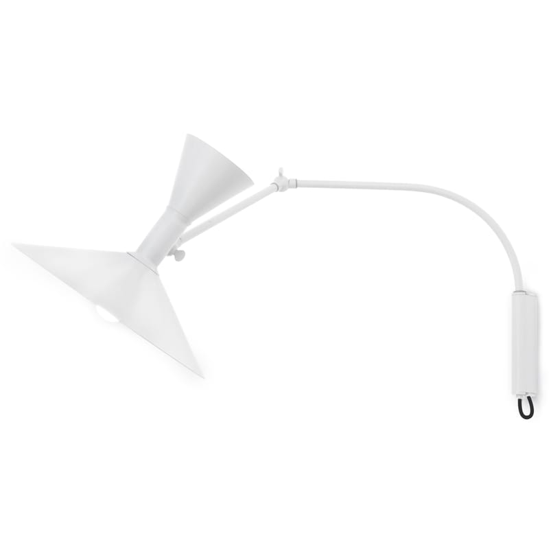 Luminaire - Appliques - Applique avec prise MINI Lampe de Marseille métal blanc by Le Corbusier / L 90 cm - Réédition 1954 - Nemo - Blanc - Acier, Aluminium