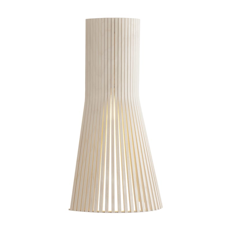 Luminaire - Appliques - Applique avec prise Secto S bois naturel / H 45 cm - Secto Design - Bouleau naturel - Lattes de bouleau