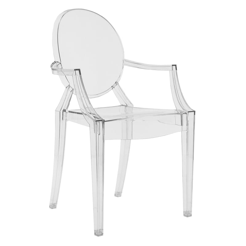 Mobilier - Chaises, fauteuils de salle à manger - Fauteuil empilable Louis Ghost  / Philippe Starck, 2002 - Polycarbonate 2.0 - Kartell - Cristal - Polycarbonate 2.0