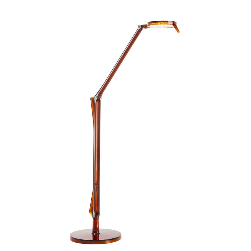 Luminaire - Lampes de table - Lampe de table Aledin TEC LED plastique orange marron / Diffuseur plat - Kartell - Ambre translucide - Aluminium anodisé, Polycarbonate