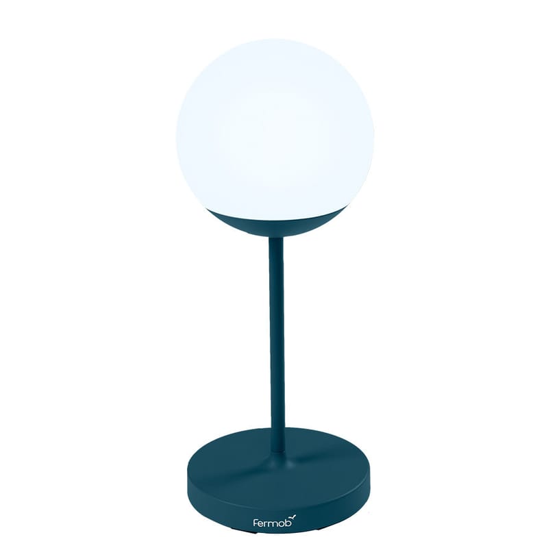 Luminaire - Luminaires d\'extérieur - Lampe extérieur sans fil rechargeable Mooon! LED métal plastique bleu / H 63 cm - Bluetooth - Fermob - Bleu Acapulco - Aluminium, Polyéthylène