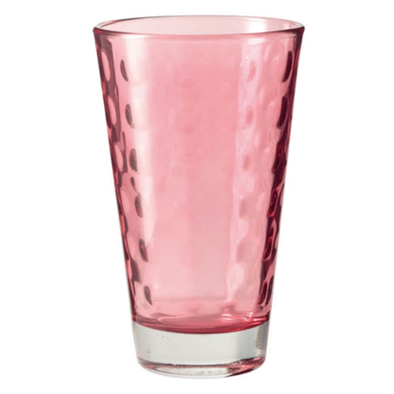 Tisch und Küche - Gläser - Longdrink Glas Optic glas rot / H 13 cm x Ø 8 cm - 30 cl - Leonardo - Rubinrot - beschichtetes Glas