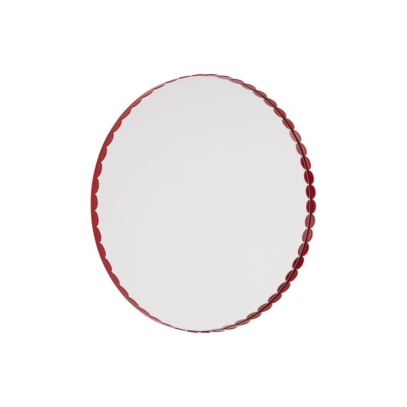 Décoration - Miroirs - Miroir mural Arcs métal rouge / Ø 60 cm - Hay - Rouge - Acier, Verre