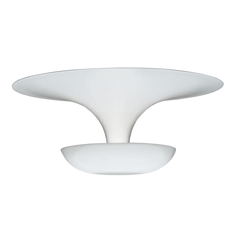 Luminaire - Plafonniers - Plafonnier Funnel Mini métal blanc / LED - Ø 22 cm - Vibia - Blanc - Aluminium peint