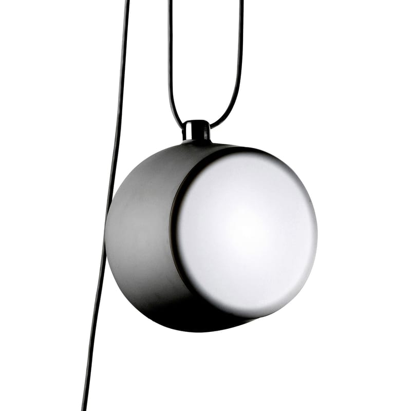 Illuminazione - Lampadari - Sospensione AIM metallo nero LED - Flos - Sospensione nera - alluminio verniciato, policarbonato