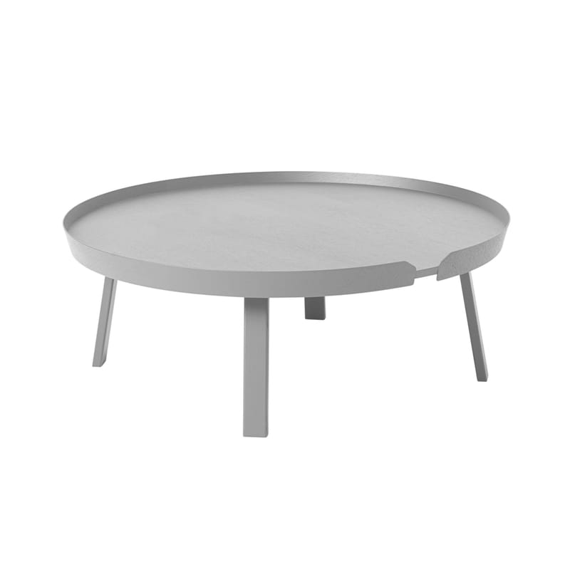Mobilier - Tables basses - Table basse Around XL bois gris / Ø 95 x H 36 cm - Muuto - Gris - Frêne teinté