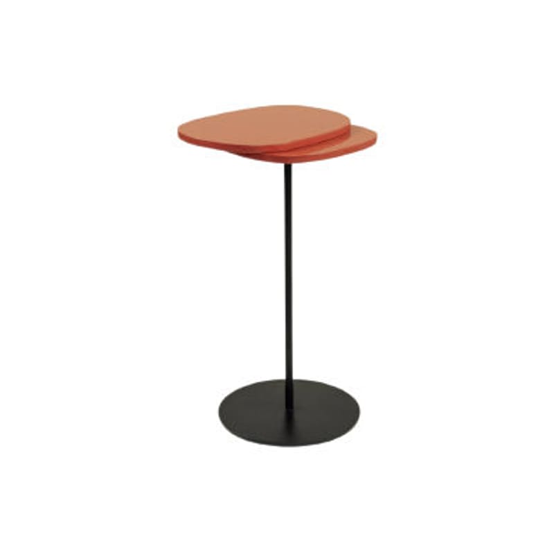Mobilier - Tables basses - Table d\'appoint Tallulha bois rouge / 30 x 27,5 x H 52 cm - Bois laqué - POPUS EDITIONS - Terracota - MDF laqué, Métal