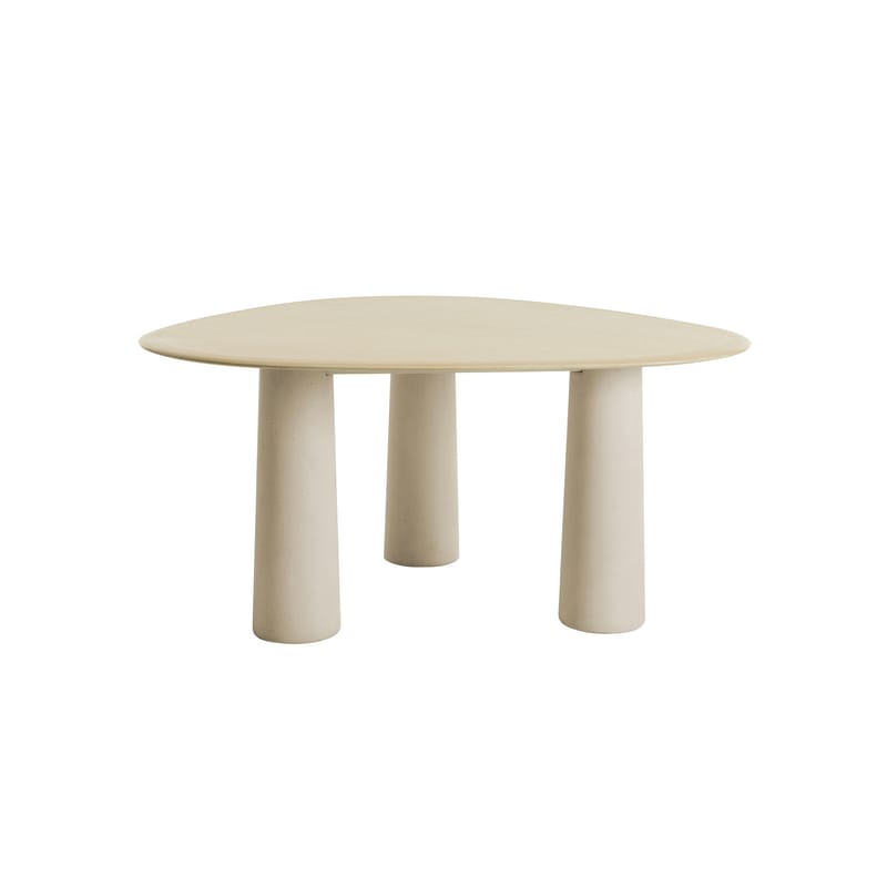 Jardin - Tables de jardin - Table ronde Bold pierre beige / béton / Forme triangulaire - 150 x 150 cm - Ethimo - Beige - Béton