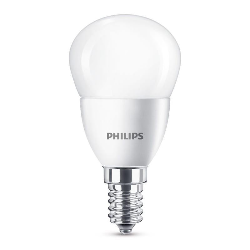 Luminaire - Ampoules et accessoires - Ampoule LED E14 Sphérique Dépolie verre blanc / 4W (25W) - 250 lumen - Philips - 4W (25W) - Métal, Verre dépoli