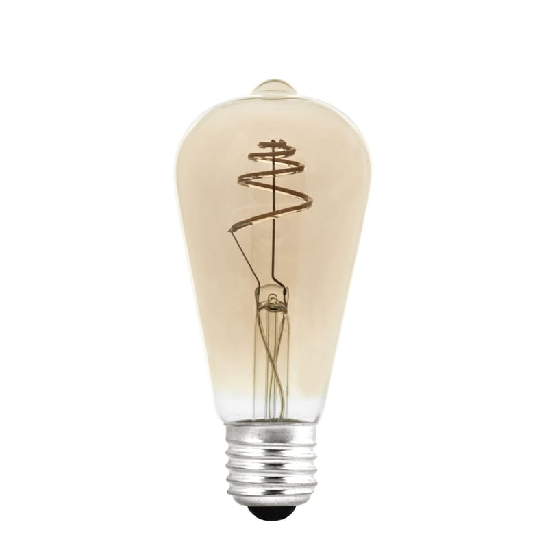 Luminaire - Ampoules et accessoires - Ampoule LED filaments E27 Shanghai NIPPLE SPIRAL verre or / 4,5W = 45W - Pop Corn - NIPPLE SPIRAL / Doré - Verre