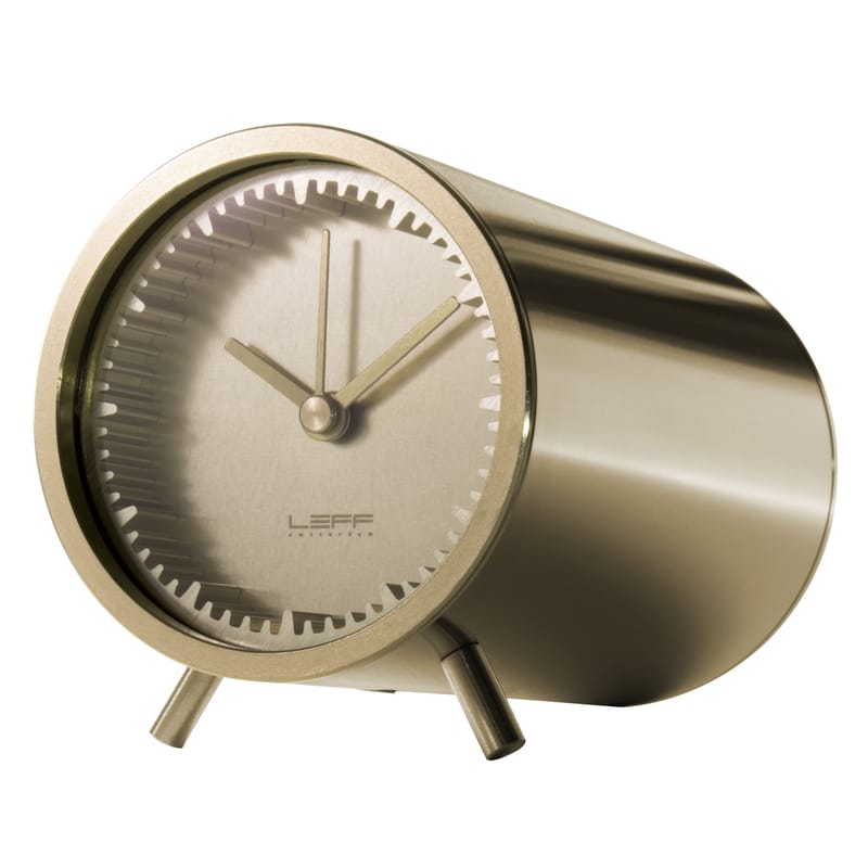 Décoration - Horloges  - Horloge à poser Tube métal or / Ø 5 cm - LEFF amsterdam - Laiton - Acier inoxydable
