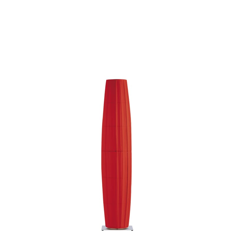 Luminaire - Lampadaires - Lampadaire Colonne tissu rouge / H 190 cm - Dix Heures Dix - H 190 cm / Rouge - Acier brossé, Tissu polyester