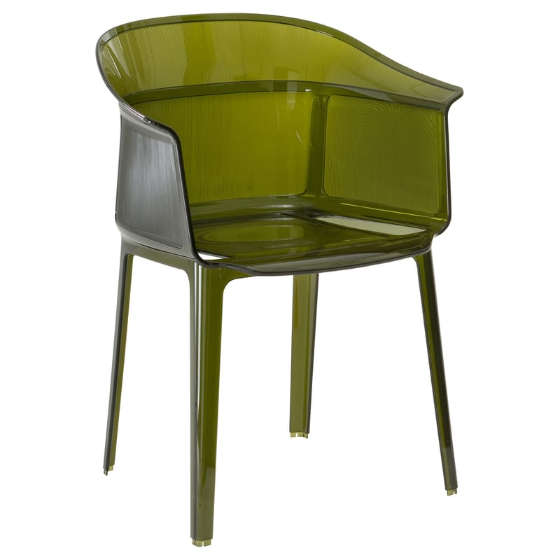 Furniture - Chairs - Papyrus Stackable armchair plastic material green Polycarbonate - Kartell - Green - Polycarbonate