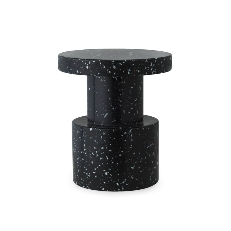 Furniture - Coffee Tables - Bit Stool plastic material black / End table - 100% recycled plastic / Ø 36 cm - Normann Copenhagen - Black - Recycle polyethylene