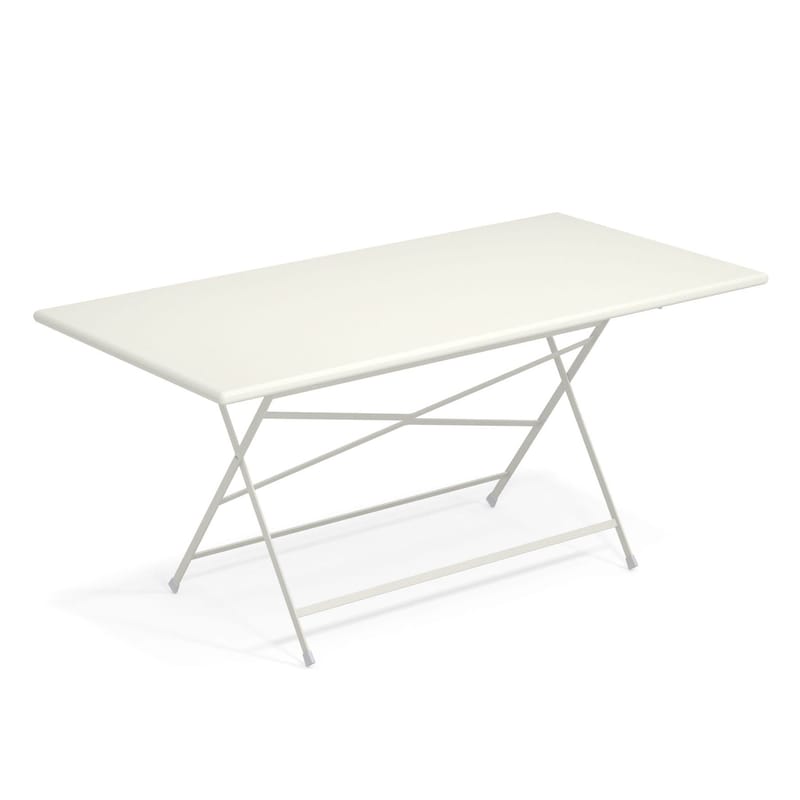 Jardin - Tables de jardin - Table pliante Arc en Ciel métal blanc / 160 x 80 cm - Emu - Blanc mat - Acier verni