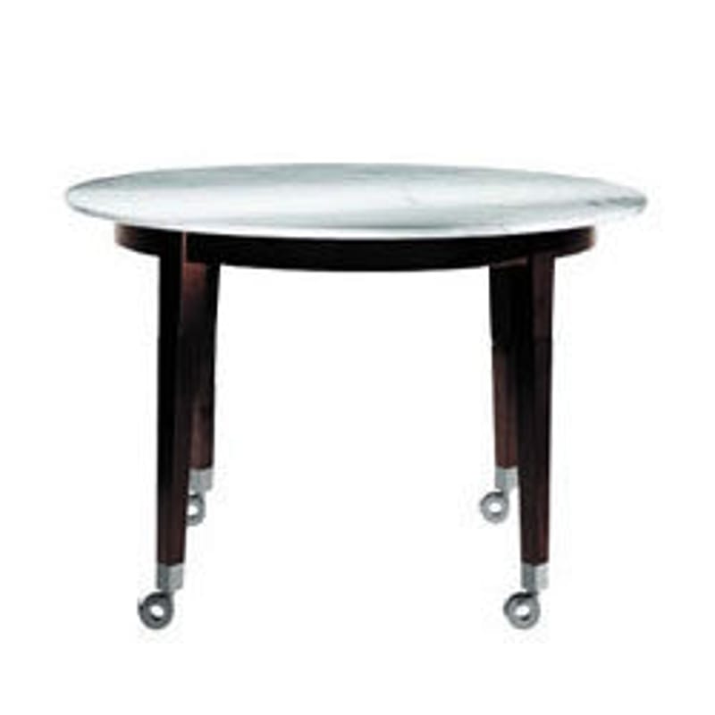 Mobilier - Mobilier d\'exception - Table ronde Neoz pierre bois naturel / Ø 129 cm - Driade - Ebène/ marbre - Acajou, Marbre
