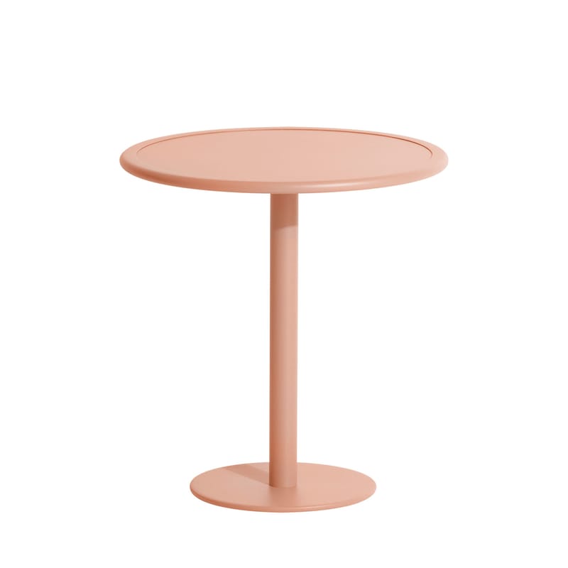 Jardin - Tables de jardin - Table ronde Week-End métal rose / Bistrot - Aluminium - Ø 70 cm - Petite Friture - Rose Blush - Aluminium thermolaqué époxy