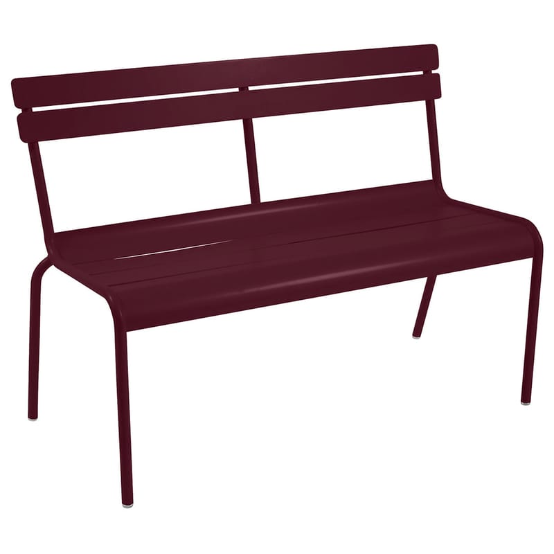 Möbel - Bänke - Bank mit Rückenlehne Luxembourg metall rot / 2-3-Sitzer - L 118 cm - Aluminium - Fermob - Schwarzkirsche - lackiertes Aluminium