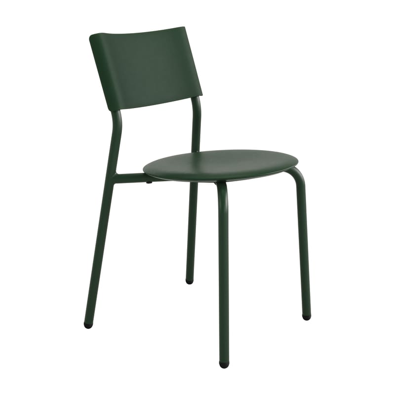 Mobilier - Chaises, fauteuils de salle à manger - Chaise empilable SSDr Outdoor plastique vert / Pour l\'extérieur - Recyclé - TIPTOE - Vert forêt - Acier thermolaqué, Polypropylène recyclé