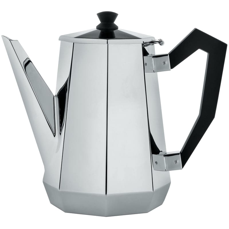 Tableware - Tea & Coffee Accessories - Memories from the future - Ottagonale Coffee pot black metal - Alessi - Polished steel - Black - Polished steel