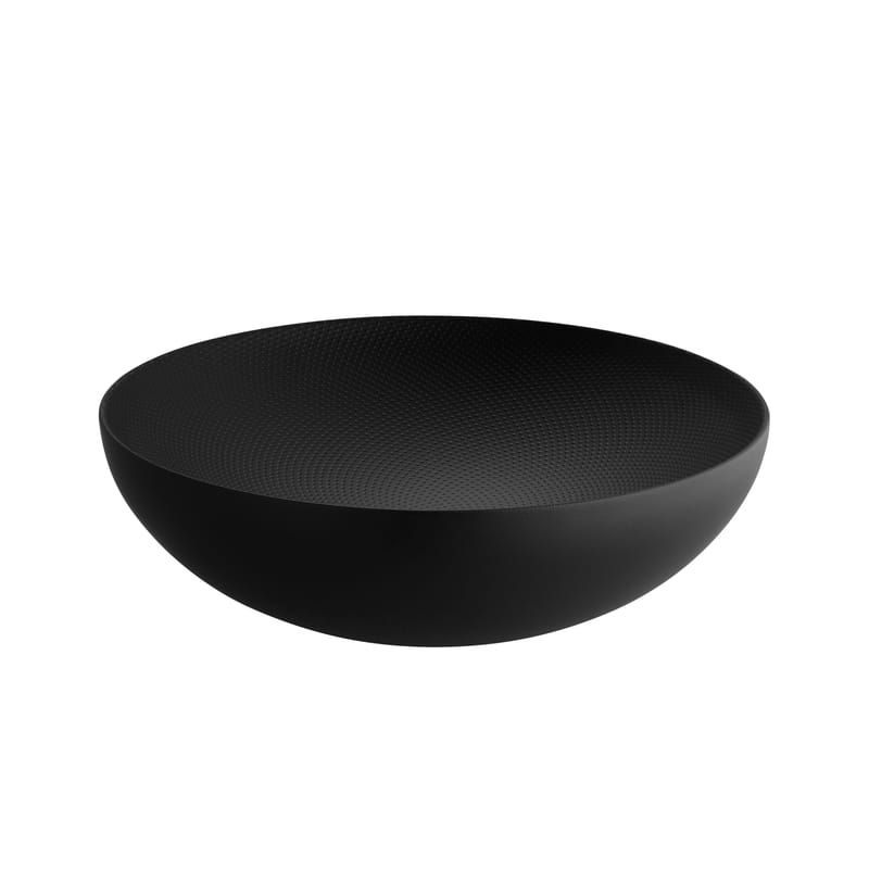 Table et cuisine - Corbeilles, centres de table - Coupe Double métal noir / Ø 25 cm - Alessi - Noir - Acier époxy