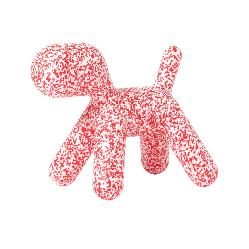 Mobilier - Mobilier Kids - Décoration Puppy Small plastique rouge /  L 42 cm - Edition limitée Noël 2022 / Eero Aarnio, 2003 - Magis - Blanc / Moucheté rouge (édition Noël 2022) - Polyéthylène rotomoulé
